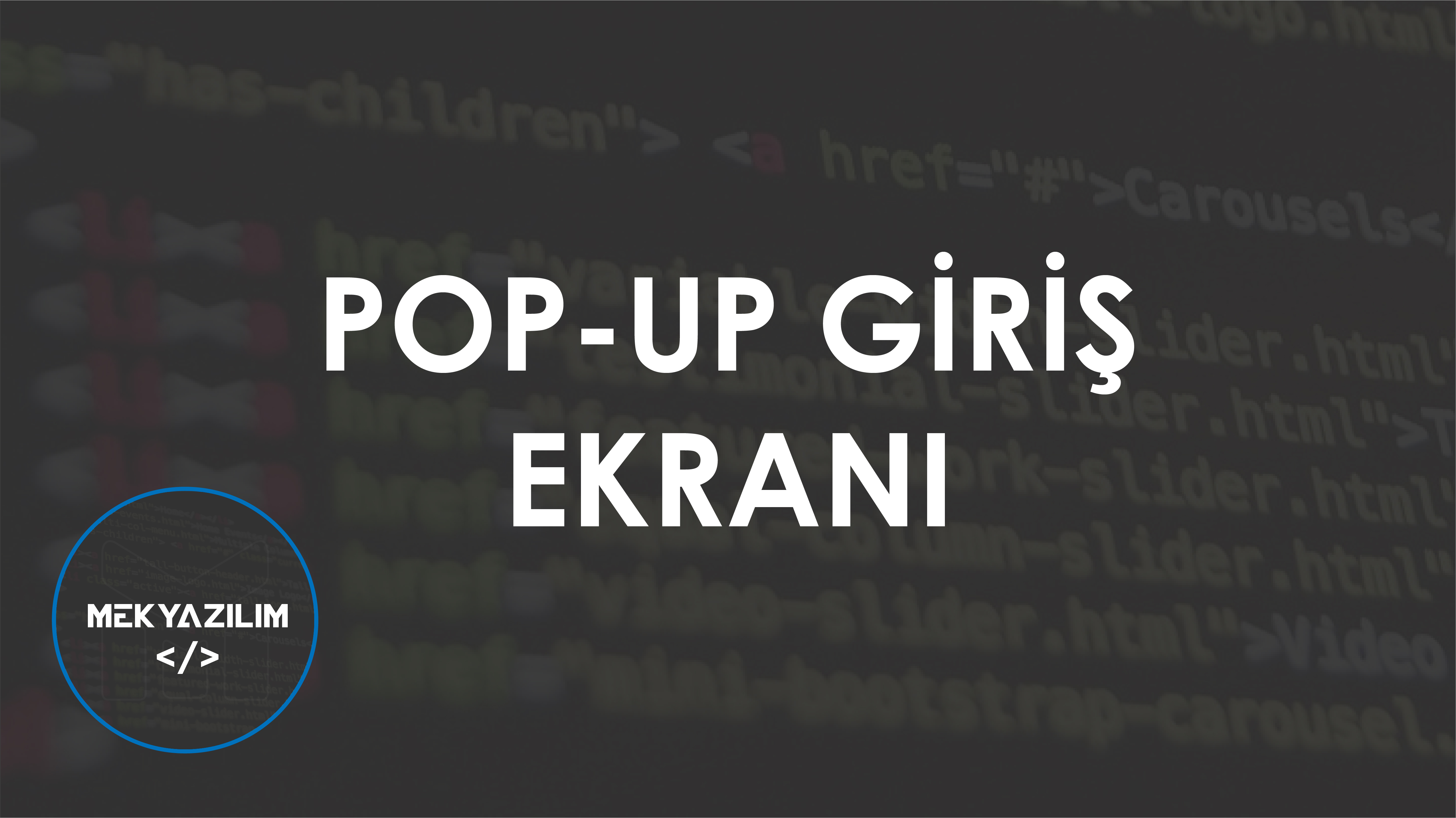 POP-UP Giriş Ekranı